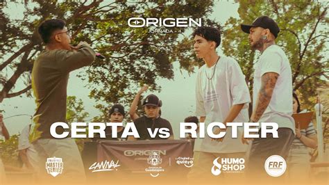 El Origen Jornada Certa Vs Ricter Octavos Youtube