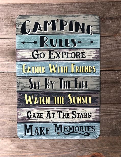 Camping Rules Sign Camping Sign Camping Decor Aluminum | Etsy