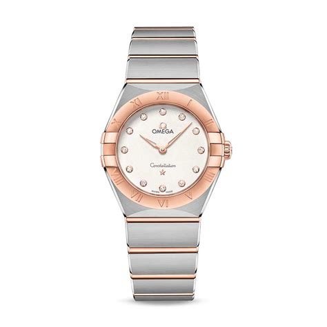 Omega Constellation Manhattan Steel Rose Gold And Diamond Watch