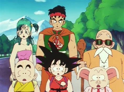 Bulma Yamcha Roshi Krillin Goku And Oolong Bulma Dragon Ball Z