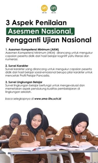 3 Aspek Penilaian Asesmen Nasional Pengganti Ujian Nasional Sma Iihs