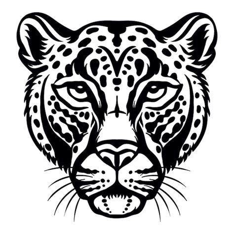 Cabeza Vectorial De Cabeza De Leopardo Mascota Aislada En Blanco