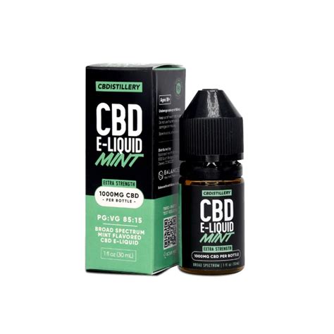 Cbdistillery Broad Spectrum Cbd E Liquid Mint Thc Free 1000mg Of