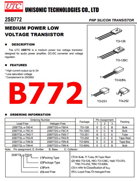 B Pdf V A Pnp Transistor Sb Unisonic