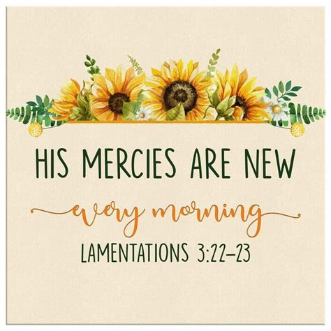 Bible Verse Wall Art His Mercies Are New Every Morning Lam