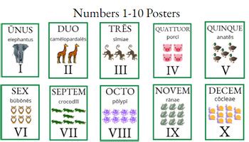 Numbers 1-10 in Latin (Classroom Decor) by Magistra Mateos' Latin Store