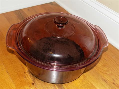 Vision Corning Ware 5L Teflon Bottom Dutch Oven Cranberry USA EBay