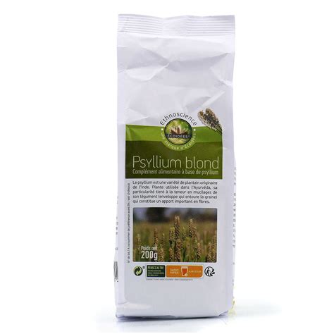 Psyllium blond en poudre bio Ethnoscience Ecoidées