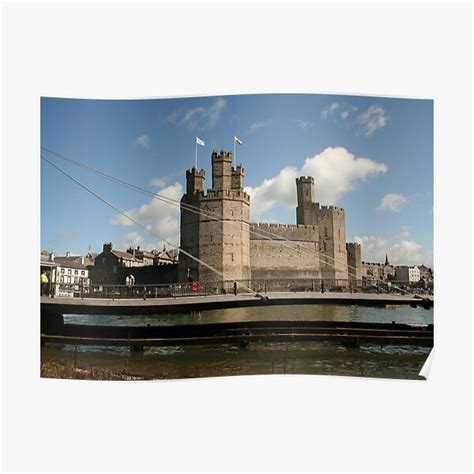 Caernarfon Castle Showing The Swing Bridge Premium Matte Vertical