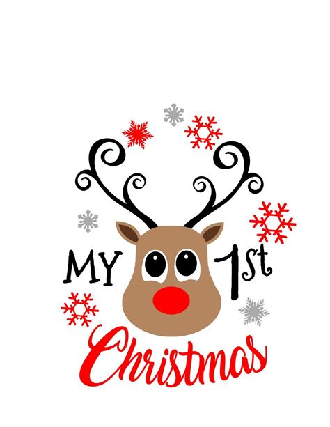 First Christmas Svg Christmas Svg Reindeer Svg Svg First Christmas