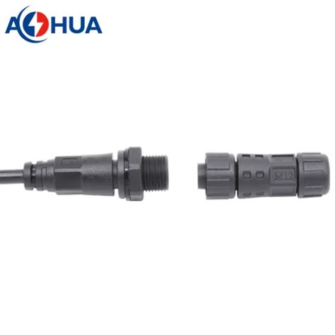 Aohua Male Female 2 3 4 Pin Panel Mount M12 Connector Waterproof M12 Connector And M12