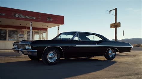 A classic 1967 Chevrolet Impala, its black body standing out in ...