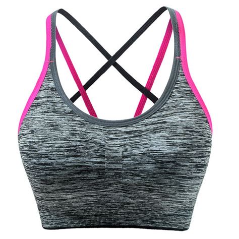 Scyoekwg Womens Sports Bras Trendy Solid Color Removable Padded Sports