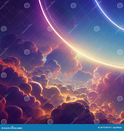 Bright Beams Of Light On The Sky With Clouds A Strong Source Of Light