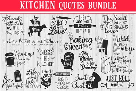 Kitchen Quotes SVG Bundle (188218)