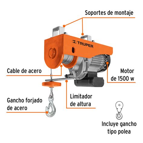 Ficha Tecnica Polipasto eléctrico de 400 kg Truper