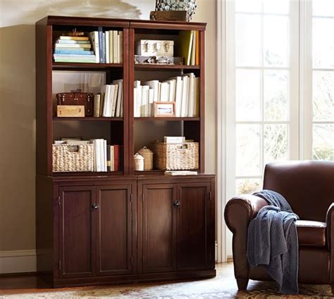 Logan Bookcase With Doors Pottery Barn