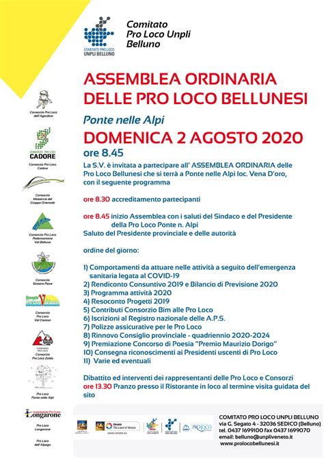 Assemblea Delle Pro Loco Bellunesi Pro Loco Bellunesi