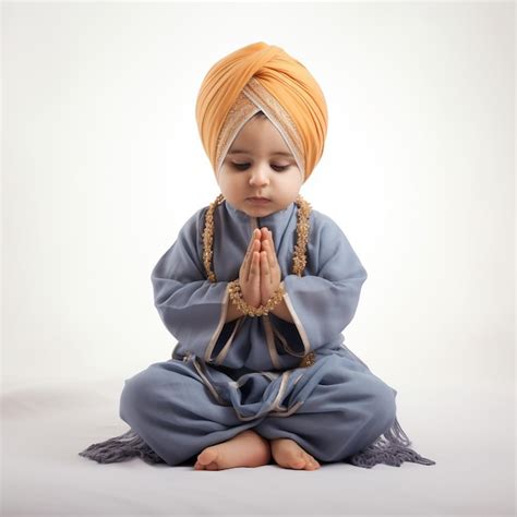 Premium AI Image | Sweet Sikh Baby in Prayer