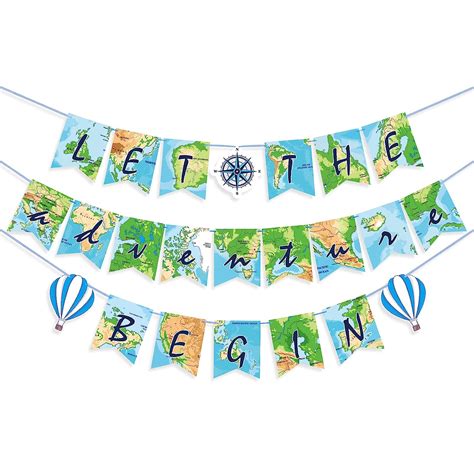 Wernnsai Adventure Awaits Party Banner Around The World Travel Themed