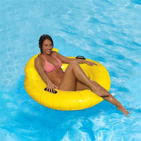 Northlight 43 in. Yellow Bubble Seat Inflatable Swimming Pool Float 34808626 - The Home Depot