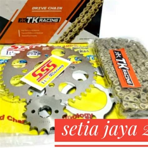 Gear Set SSS 428 Rantai TK Racing Gold Smash Shogun Titan Axelo