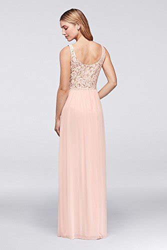 Illusion V Neck Lace And Mesh Bridesmaid Dress Style W11104