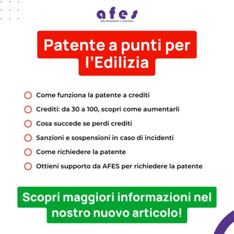 Patente A Punti Edilizia Ecco Cosa Devi Sapere AFES