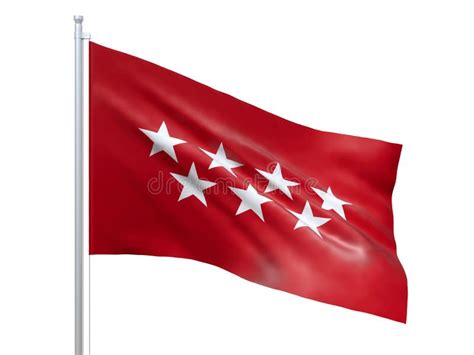 Community Of Madrid Of Spain Flag Waving Isolated On White Background ...