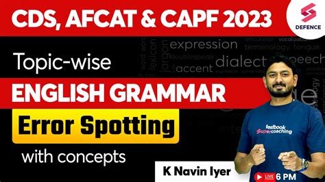 CDS AFCAT CAPF 2023 Error Spotting Topic Wise English Grammar