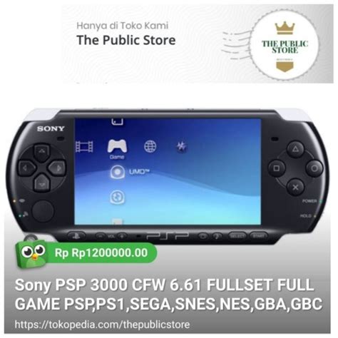 Jual Sony Psp Cfw Fullset Full Game Psp Ps Sega Snes Nes Gba