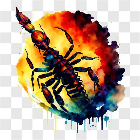 Download Abstract Scorpion Painting Png Online Creative Fabrica