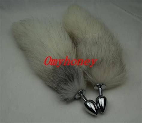 White Fox Tail Butt Plug 35cm Long Anal Plug Metal Butt Plug Anal Tail Sex Toy Adult Product