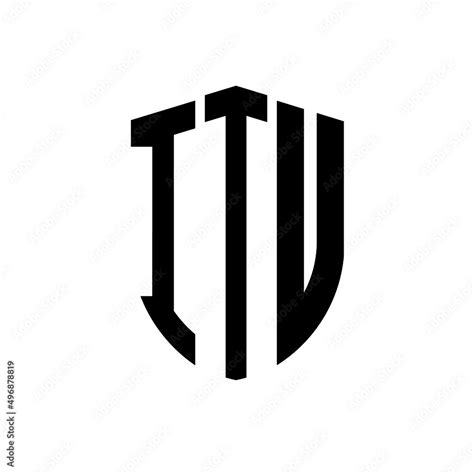 ITU letter logo design. ITU modern letter logo with black background ...