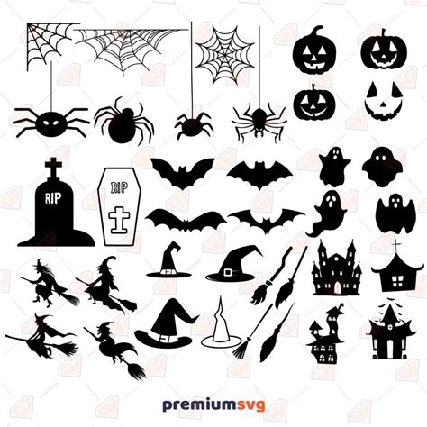 Halloween Bundle Halloween Clipart Pumpkin Svg Witch Svg Bat Svg Clip