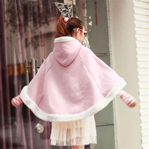 Japanese Poncho Coat Pastel Kitten