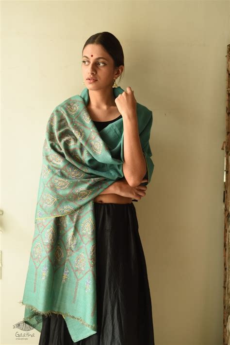 Sozni Jamawar Embroidery Pure Pashmina Shawl