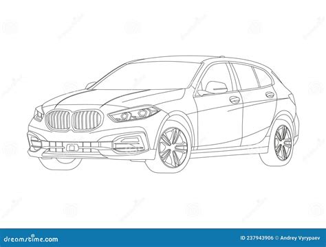 Outline Layout of the Hatchback Stock Vector - Illustration of layout, vehicle: 237943906