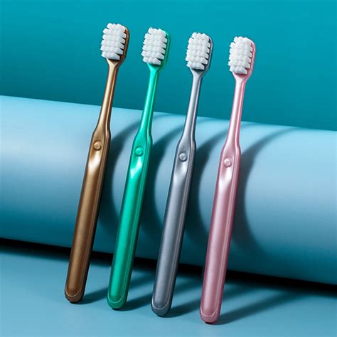 Kitem 4pcs Square Hole Wide Head Toothbrushes For Household Adult Fine