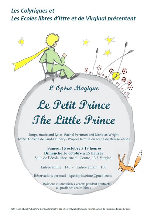 Ecole Libre Ittre Opéra Magique Le Petit Prince
