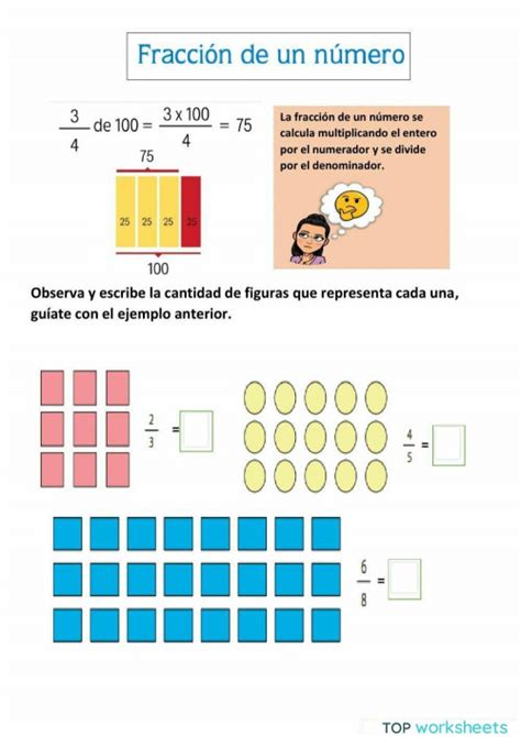 Fracciòn De Un Nùmero Ficha Interactiva Topworksheets