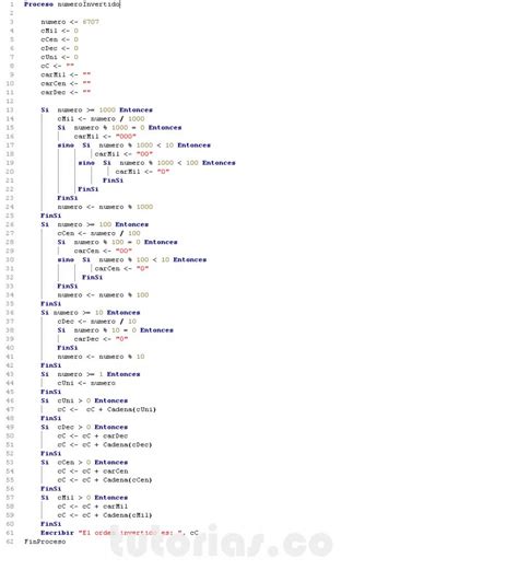 Sentencia Si Sino Pseint Numero Invertido Tutorias Co