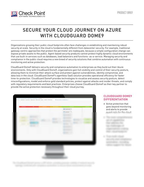 SOLUTION Cloudguard Dome9 Microsoft Azure Cloud Security Product Brief