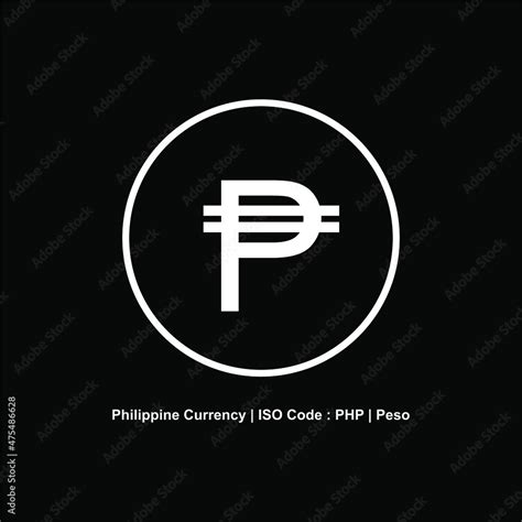 Philippine Currency Icon Symbol With Iso Code Vector Illustration