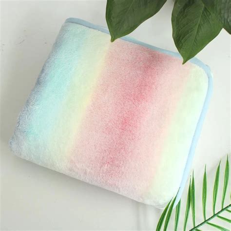 Super Soft Flannel Beautiful Fluffy Minky Rainbow Color Dream Blanket