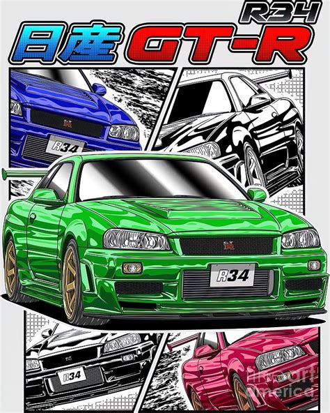 Jdm Nissan Skyline Gtr R34 Painting By Tiffany Rogers Pixels