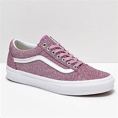 Vans Shoes Nwt Vans Old Skool Pink And White Glitter Skate Color Pinkwhite Size 8 Nice