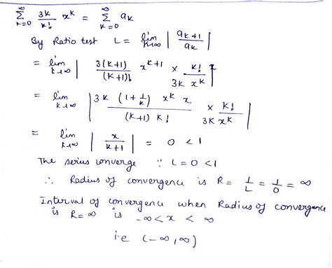 Solved Determine The Radius And Interval Of Convergence Course Hero