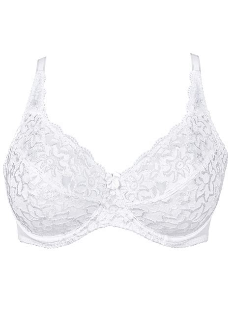 Naturana Naturana White Lace Underwired Full Cup Bra Size 32 To