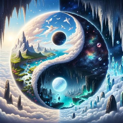 Earth And Space Yin And Yang Yin Yang Art Ying Yang Art Japanese